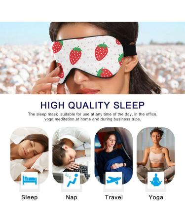 Haskirky Light Blocking Eye Mask for Deep Sleep | Adjustable Adult Men and Women Travel Yoga Meditation | Breathable Comfort | Goodies Strawberry - Buy Online on SooperMarket.com
