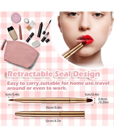 WLLHYF Professional Double Sided Retractable Lip Brush - Portable Travel Lip Makeup Applicator for Women and Girls (Gold) - Buy Online on SooperMarket.com