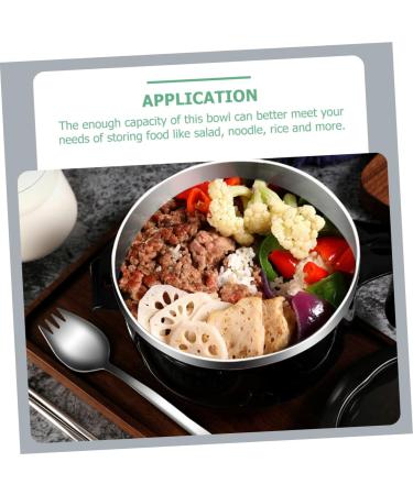 Zerodeko 1 Set Instant Noodle Bowl Food Containers Noodle Bowl with Lid Bowl with Tableware Japanese Ramen Noodles Salad Bowl Lidded Food Bowl Child Chopsticks Stainless Steel 18.50X15.50X11.50CM Black - Buy Online on SooperMarket.com