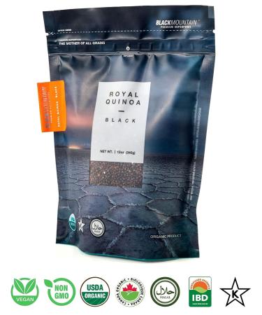 Organic Royal Black Quinoa - 12 oz, Gluten-Free, Vegan, Complete Plant Protein | Black Mountain Premium Superfoods - Buy Online on SooperMarket.com