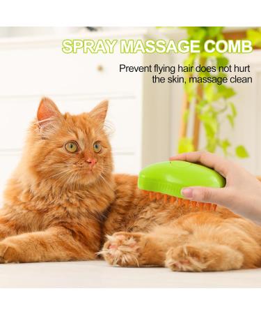 Steamy Cat Brush - 3 in 1 Cat Steamer Brush Cat Spray Massage Comb Multifunctional Dog Steamer Brush Cat Grooming Brush Pet Hair Removal Comb for Cat (Green) - Buy Online on SooperMarket.com