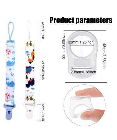 Baby Pacifier Chain Set - 3 BPA-Free Fabric Clips for Girls & Boys | Fits Most Pacifiers & Teething Toys | Includes 3 Silicone Rings - Buy Online on SooperMarket.com