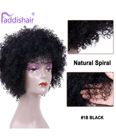 Faddishair Short Afro Wigs for Black Women Bouncy Fluffy Kinky Curly Human Hair Wigs - International Shipping Available - Buy Online on SooperMarket.com