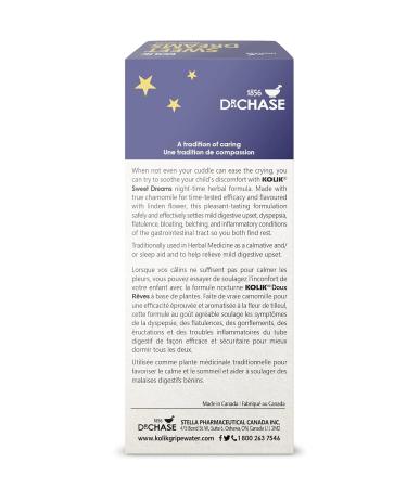 Dr. Chase Pediatrics Kolik Sweet Dreams Gripe Water Nighttime Formula All Natural Gas Drops for Babies - Herbal Formula to Ease Digestive Discomfort & Fussiness Alcohol Free 150ml - Buy Online on SooperMarket.com