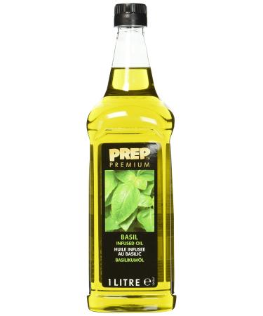 Prep Premium basil oil 1 x 1000 ml PET - Infused Oil Natural basil aroma for fish poultry vegetable dishes or salad dressings olive oil with basil