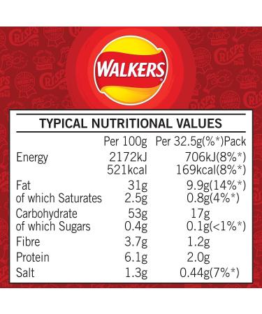 Walkers Ready Salted Crisps 32x32.5g (Wholesale Box) - Buy Online on SooperMarket.com