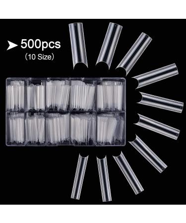 Kalolary 500PCs Extra Long Transparent C Curve Nail Tips XXL Coffin Shape French Fake Nails for Nail Art & Manicure - Buy Online on SooperMarket.com