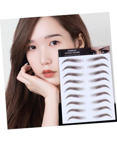 Baluue 4pcs Eyebrow Stickers False Eyebrows Dark Brown Hair Like Eyebrows Water Transfer Paper with Soy Ink - Buy Online on SooperMarket.com