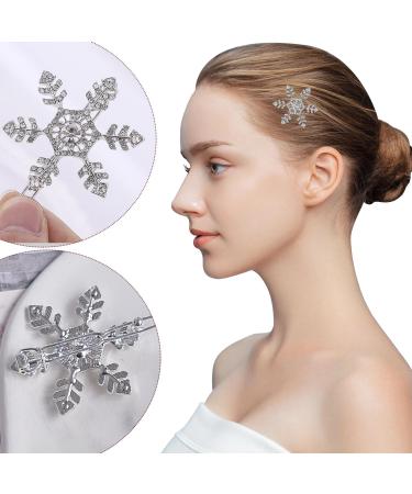 JNAWA 4Pieces Snowflake Hair Clips Silver Xmas Shiny Hair Decoration Headwear Alloy Bobby Pins Hair Decoration Styling Tools for Women Girls Hair Accessories - Buy Online on SooperMarket.com