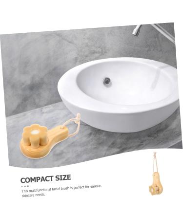 HAPINARY Face Exfoliator artificial fiber wooden handle wooden Pore Brush skin care tools washbasin skin care soft fur cleasing milk face dry brush dry brushing the face face scrub brush - Buy Online on SooperMarket.com