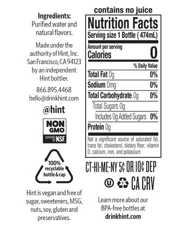 Hint Water Peach & Strawberry Kiwi Variety Pack - 24 Bottles, 16 oz Each - Zero Calories, Sugar, and Diet Sweeteners - Buy Online on SooperMarket.com