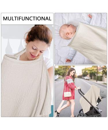 Soft & Breathable Cotton Breastfeeding Cover - Still Towel Snack Apron | Ideal Gift for Moms - Khaki - Buy Online on SooperMarket.com
