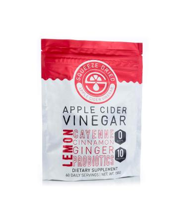 Squeeze Dried Apple Cider Vinegar: Natural Detox, Inflammation, Digestion & Circulation with Probiotics - 60 Serving Bulk Bag
