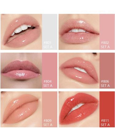 Lip Gloss Set: 6 Pcs Liquid Lipstick Sets - Long Lasting, Non-Sticky, Plumping Lip Gloss - Hydrating, High Shine Tinted Lip Gloss (Set A) - Buy Online on SooperMarket.com