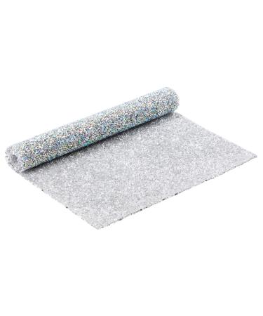 Small Silver Glitter Nail Mat for Pictures  Manicure Hand Rest (15.8 x 9.5 In)