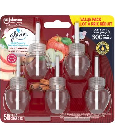 Glade PlugIns Air Freshener Refill Scented and Essential Oils for Bathroom and Home Fragrance Apple Cinnamon 5 Count - Buy Online on SooperMarket.com