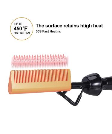 Dan Technology Mini Hot Comb - Dual Voltage Electric Hair Straightener for Travel & Home - Professional Pressing Comb for Natural Black Hair - Gold - Buy Online on SooperMarket.com