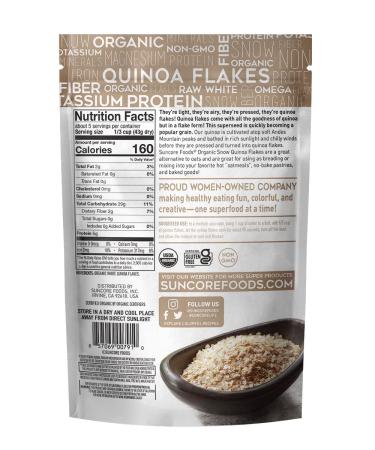 Suncore Foods Organic Quinoa Flakes 8oz - Gluten-Free, Non-GMO, Kosher - Buy Online on SooperMarket.com