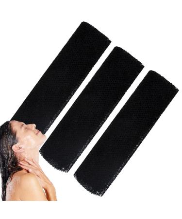 Visiblurry African Net Sponge | African Mesh Cloth Net Scrubber Bath Towel - Dead Skin Removal Bath Sponges for Women & Men Black