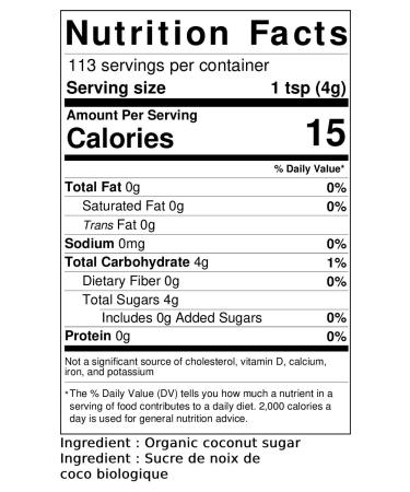 Jans Organic Coconut Sugar 16 oz - Gluten-Free, Non-GMO, Low Glycemic - Paleo & Vegan Friendly - Buy Online on SooperMarket.com