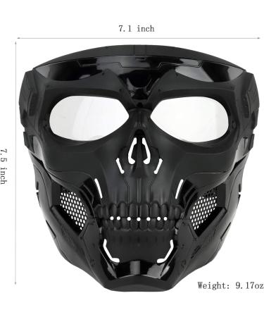 Airsoft Full Face Tactical Paintball Mask - Clear Lens for Halloween, Cosplay & CS Games - Buy Online on SooperMarket.com