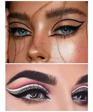 Gorvalin Black and White Gel Eyeliner Set with Brushes - Waterproof 2-in-1 Cream Eyeliner & Eyebrow Gel Kit - Buy Online on SooperMarket.com