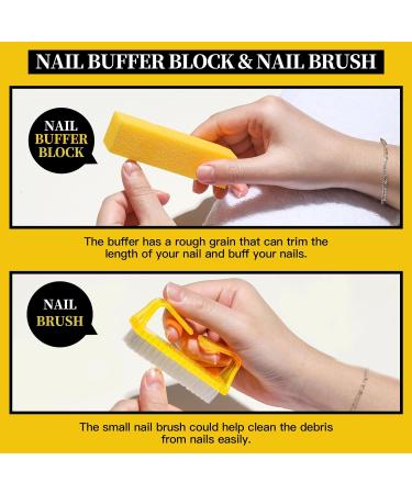 FANDAMEI 12pcs Nail Files Set with Cuticle Nipper, Buffer, Pusher, Remover Tool Manicure Kit Yellow - Buy Online on SooperMarket.com