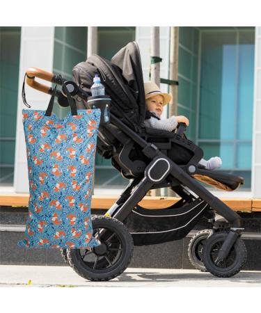 Wet Bag Waterproof Large Double Zipper Reusable Wet Bag for Baby Diaper Gym Beach Pool - Fox Design | 40x70cm - Buy Online on SooperMarket.com