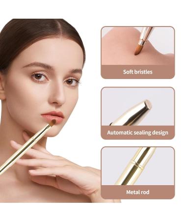 Yoizyfree 3 PCS Retractable Lip Brush Set - Double-Ended Travel Makeup Brushes for Lipstick & Lip Gloss (Gold Pink Purple) - Perfect for International Shipping - Buy Online on SooperMarket.com
