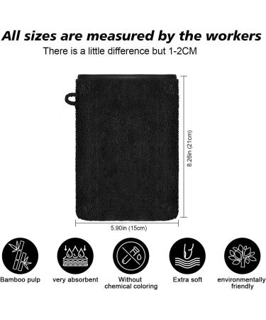 PHOGARY 10 Pack Microfiber Body Wash Mitts - Reusable Makeup Remover Gloves - European Style Bath Spa Cloth - Black and Grey (6.8 inch) - Buy Online on SooperMarket.com