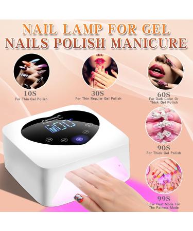 Rechargeable UV LED Nail Lamp - 72W Cordless Gel Nail Curing Light 5 Timer Settings Removable Bottom & Touch Screen for Professional Results - Buy Online on SooperMarket.com