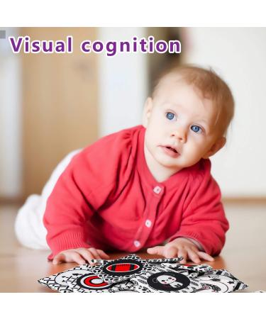 Black and White Soft Flash Cards - Educational Fabric Baby Activity Crinkle Set with Storage Bag - Ideal for Infant Boys and Girls - Non-Toxic, Perfect for Baby Shower - Buy Online on SooperMarket.com