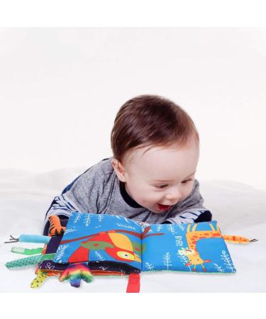 SOSPIRO Baby Cloth Book for Toddlers - Soft 3D Animal Tails Quiet Book | Safe Nontoxic Early Learning and Gifts for 0-3 Year Olds (Jungle) - Buy Online on SooperMarket.com