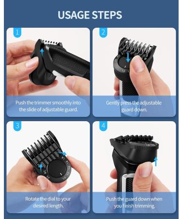 YINKE 11-in-1 Adjustable Comb for Philips Multigoom Series 3000 5000 9000 7000 Beard Trimmer Series 3000 5000 Shaver and Trimmer Precise Length of The Attachment Ranges from 1.0-3.0 mm Black - Buy Online on SooperMarket.com
