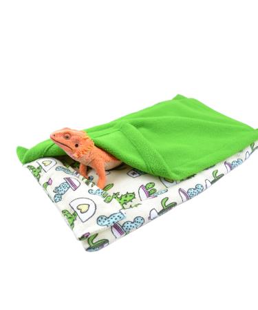YUYUSO Reptile Sleeping Bag with Pillow and Blanket for Bearded Dragon Leopard Gecko Lizard