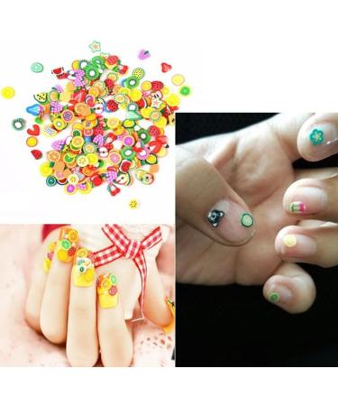 Basage 1000pcs/Bag Assorted Clay 3D Fruit Pattern Slices Nail Art Decoration by Cool Shiny Slicing Nail Decorations - Buy Online on SooperMarket.com