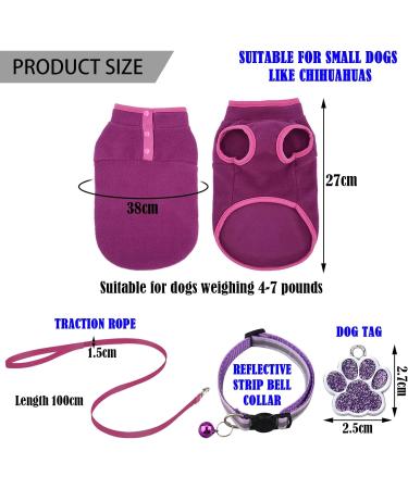 DKDDSSS Small Dog Sweater Dog Harness Collars Harnesses & Leads for Dogs Warm Puppy Cat Clothes Chihuahua Clothes for Small Breed Dogs Yorkie Chihuahua (S Purple) - Buy Online on SooperMarket.com