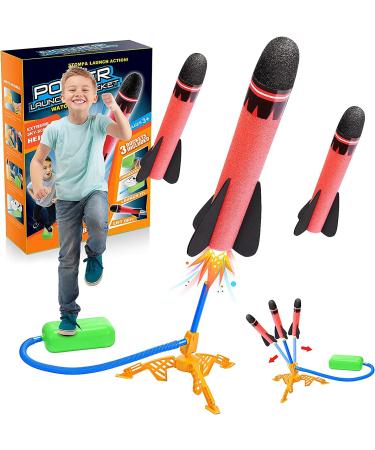 EUCOCO Rocket Toy With 3 Foam Rockets Garden Toy Birthday Gift for Children Ages 3-12 Multi-colored