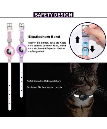Premium Leather Airtag Cat Collar - Adjustable Reflective GPS Neck Band for All Cat Sizes | Anti-Loss Tracking & Safe Design - Buy Online on SooperMarket.com