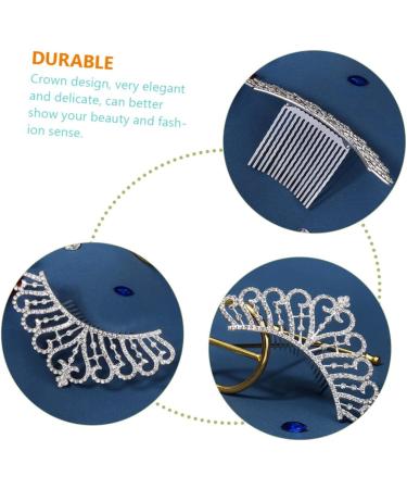 WOFASHPURET Crown Side Hair Comb Hair Side Comb Hair Topper Hair Barrettes for Women Rhinestone Hair Comb Hair Accessories for Women Wedding Women Crown Hairpiece Tiara Alloy Hair up Girl Miss - Buy Online on SooperMarket.com