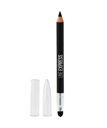Maybelline New York Line Express Sharpenable Wood Pencil with Built-In Blending Smudger Tip Creamy Liner Eyeliner Eye Makeup  Ebony Black  0.035 oz.