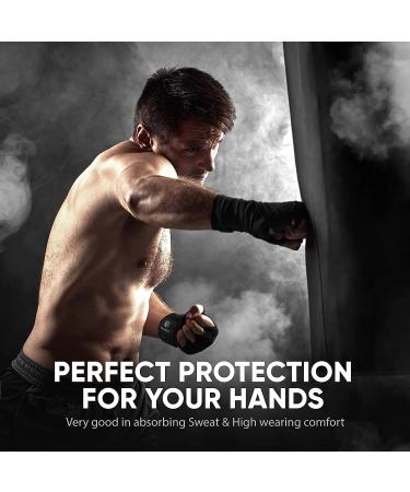 FIGHTR Premium 160 Semi Elastic Hand Wraps with Thumb Loop for Boxing, MMA, Muay Thai - Black (4m) Men & Women - Buy Online on SooperMarket.com