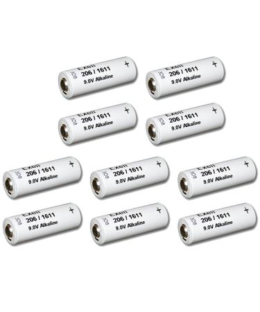 10pc Exell 206A Alkaline 9V Battery 110mAh NEDA 1611 H-7D H-6D NSN # 6135-00-933-4293