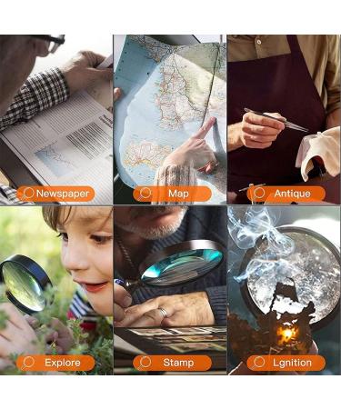 Garta Magnifying Glass 30x 18LED Handheld Magnifying Glass with Light with 3 Modes Reading Magnifying Glass for Seniors Reading Hobby Crafts Computer Repair and Jewelry Loupe(Gray) - Buy Online on SooperMarket.com