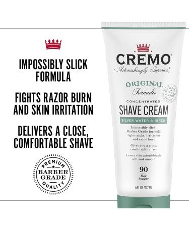 Cremo Original Formula Shave Cream - Silver Water & Birch, 6 fl oz - Smooth, Concentrated Shaving Cream - Buy Online on SooperMarket.com