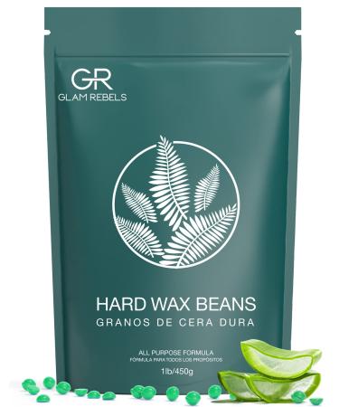 1lb Hard Wax Beads  GLAM REBELS Wax Beads for Hair Removal Sensitive Skin with Pure Aloe  Wax Beads for Brazilian Waxing Bikini Leg Face  Perfect for Full Body & Hair Type Gentle Hair Removal At Home