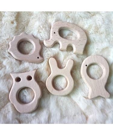 Organic Wooden Hedgehog Teether Toys - Set of 2 | Handmade Baby Beaded Teething Toy | Food Grade Materials - Perfect Baby Shower Gift - Buy Online on SooperMarket.com