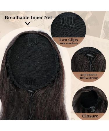 PORSMEER 28 Natural Black Beach Wave Ponytail Extension - Long Synthetic Clip-in Hairpiece for Women - Buy Online on SooperMarket.com