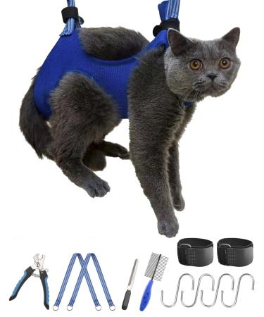 OVTEXZOG 10 in 1Cat/Dog Grooming Hammock, Dog Grooming Sling for Nail Clipping, Dog Grooming Harness for Dog and Cat, Dog Hanging Hammock Restraint Helper. X-Small