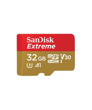 SanDisk 32GB Extreme microSDHC UHS-I Memory Card with Adapter - Up to 100MB/s, C10, U3, V30, 4K, A1, Micro SD - SDSQXAF-032G-GN6MA 32GB Memory Card Only
